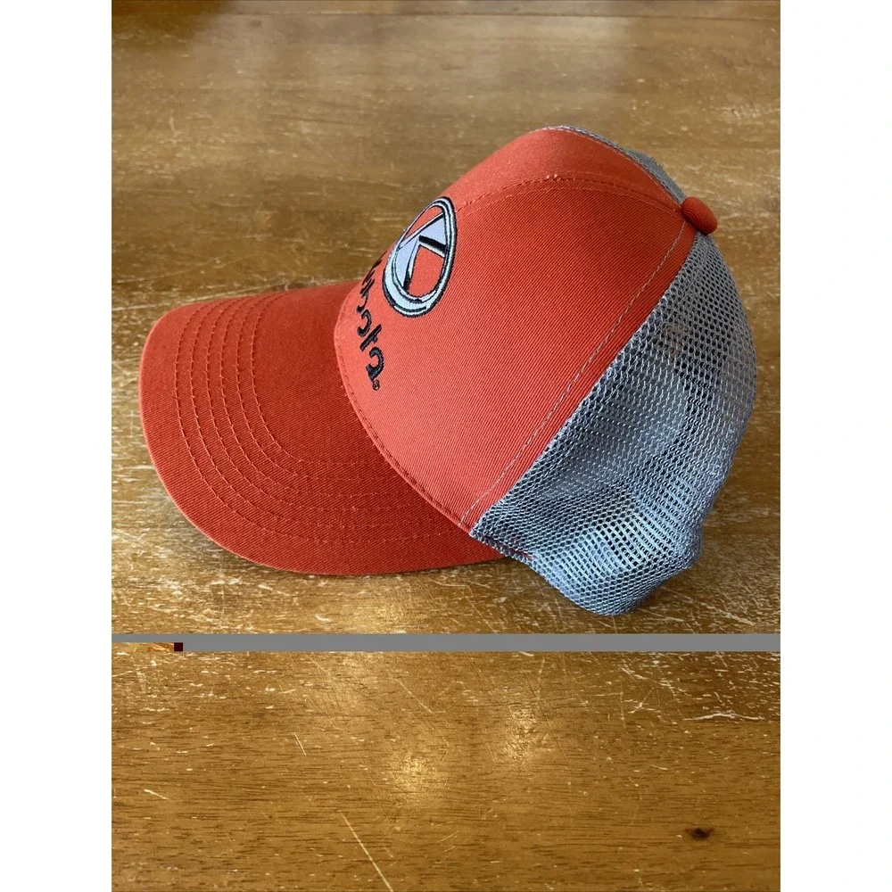 Kubota Tractor Hat Cap Orange And White Mesh Back Adjustable
